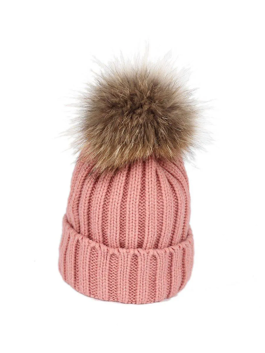 2-Piece Hair Ball Wool Parent-child Cap