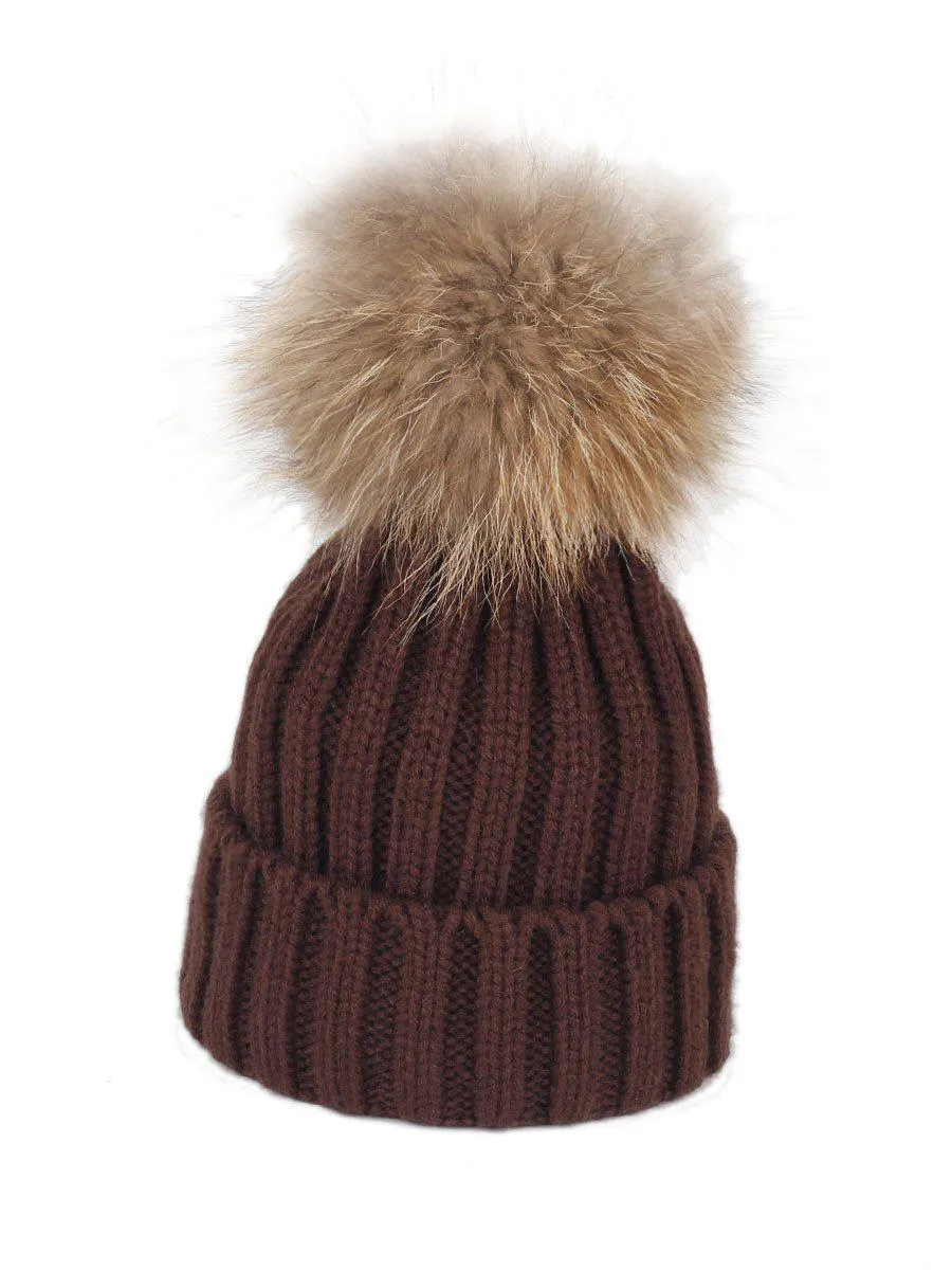 2-Piece Hair Ball Wool Parent-child Cap