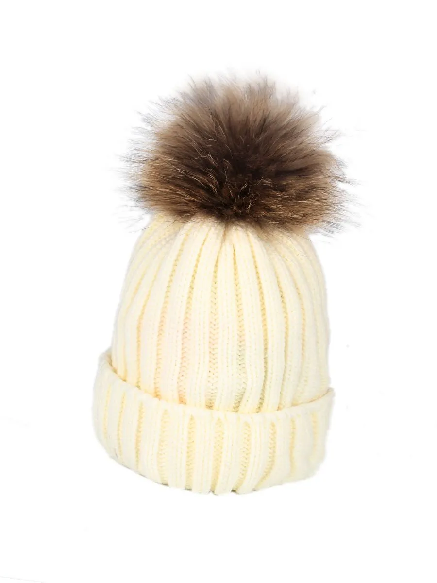 2-Piece Hair Ball Wool Parent-child Cap