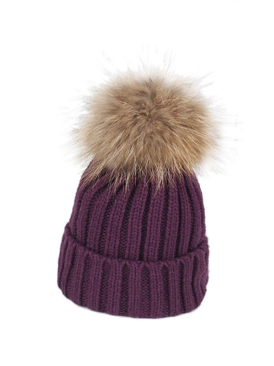 2-Piece Hair Ball Wool Parent-child Cap
