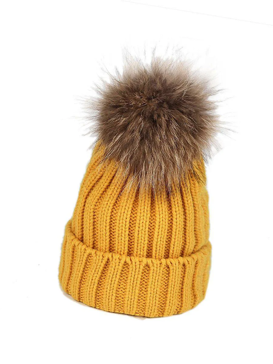 2-Piece Hair Ball Wool Parent-child Cap