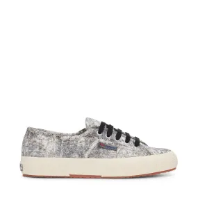 2750 Cotton Denim Destroyed Sneakers - White Black Beige Gardenia