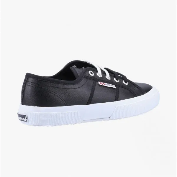 2750 TUMBLED Ladies Leather Trainers Black/White