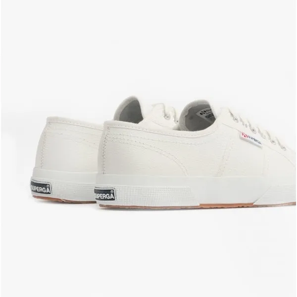 2750 TUMBLED Ladies Leather Trainers White