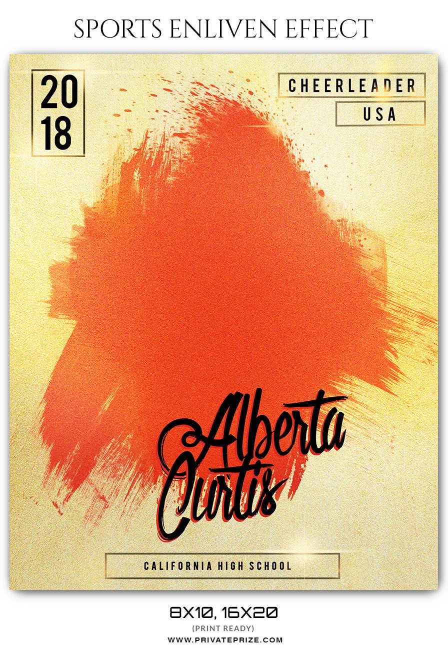 Alberta Curtis  - Cheerleader Sports Enliven Effect Photoshop Template