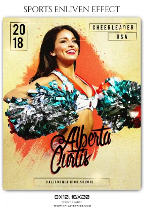 Alberta Curtis  - Cheerleader Sports Enliven Effect Photoshop Template