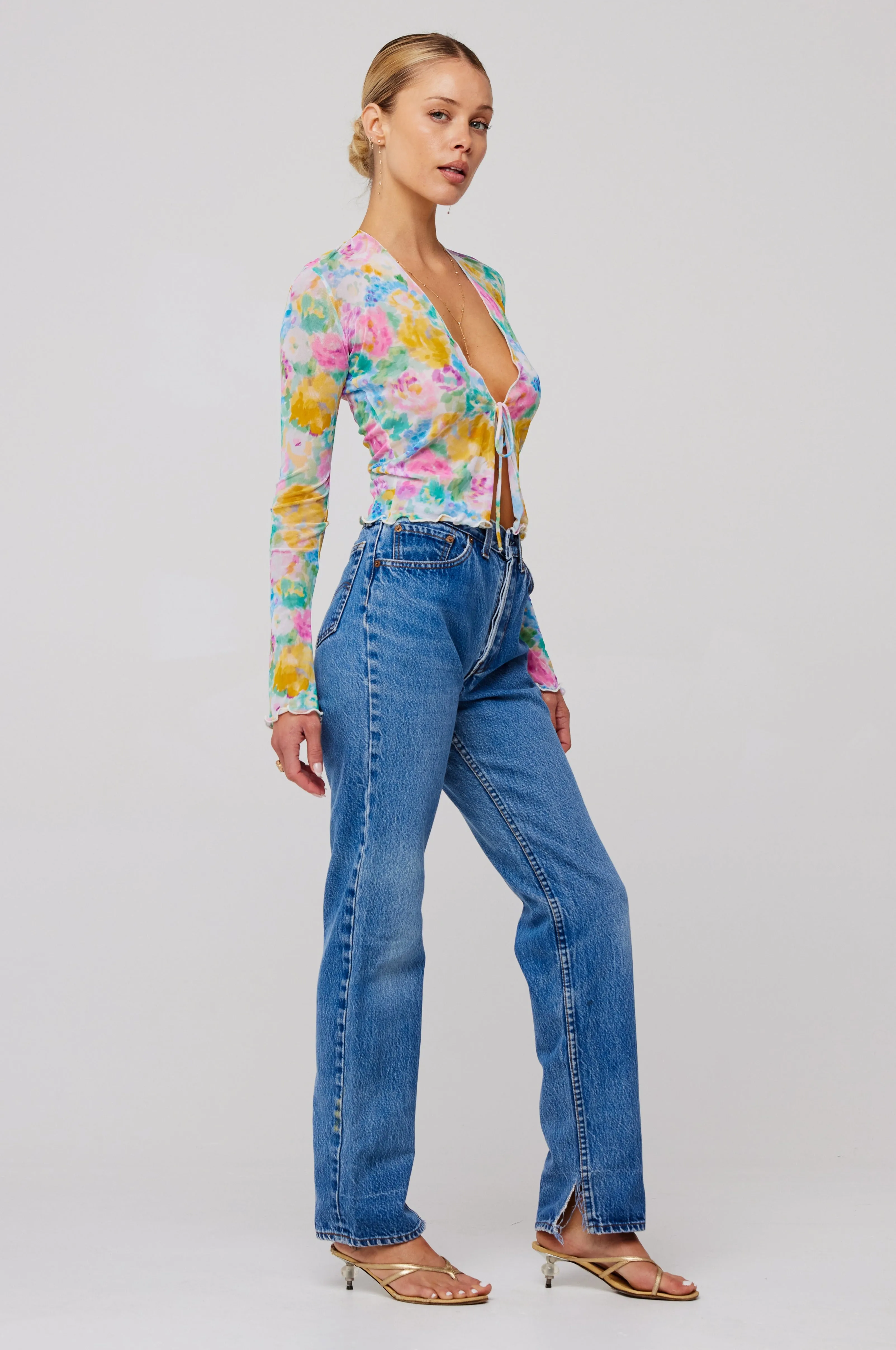 Aliyah Mesh Top in Canvas