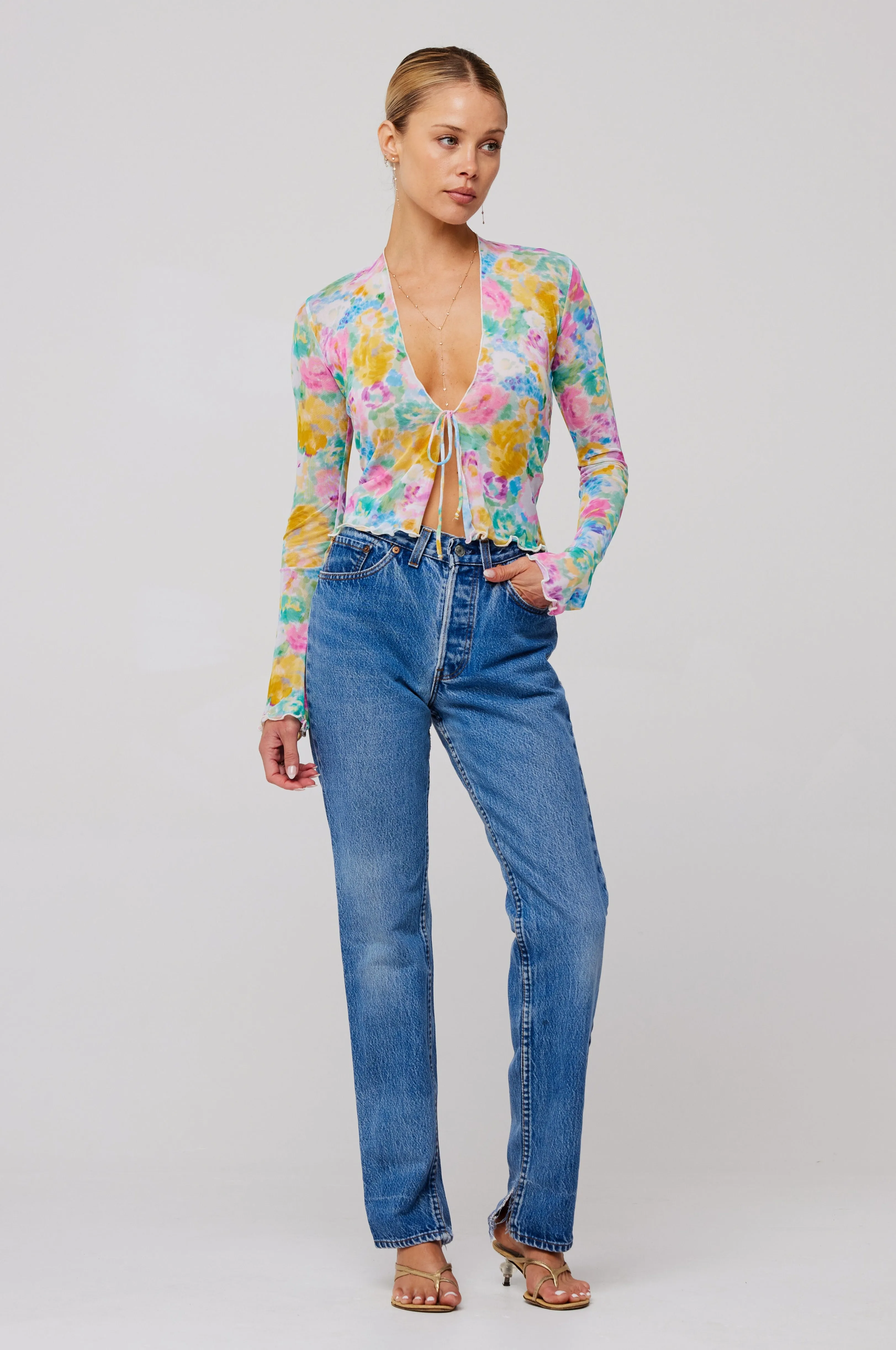 Aliyah Mesh Top in Canvas