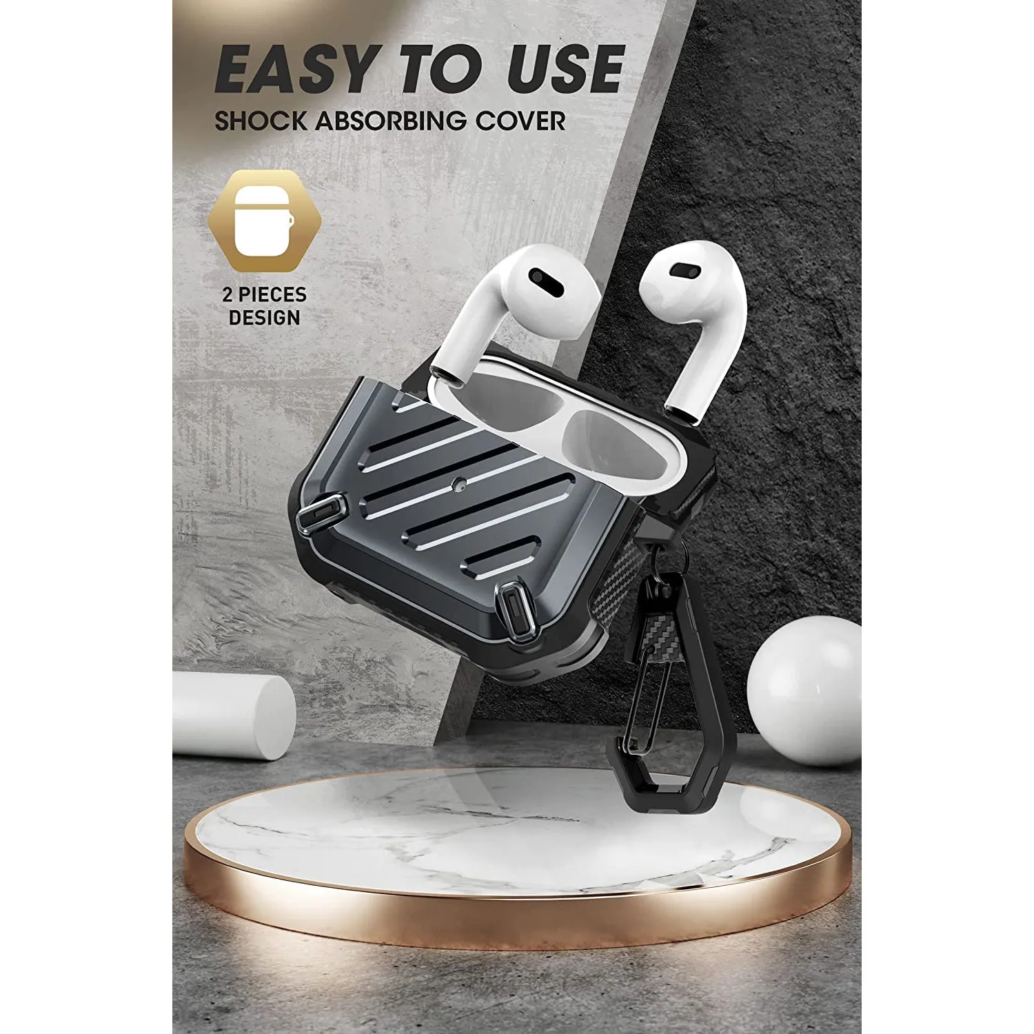 Apple AirPods 3 Unicorn Beetle PRO Rugged Case-Black