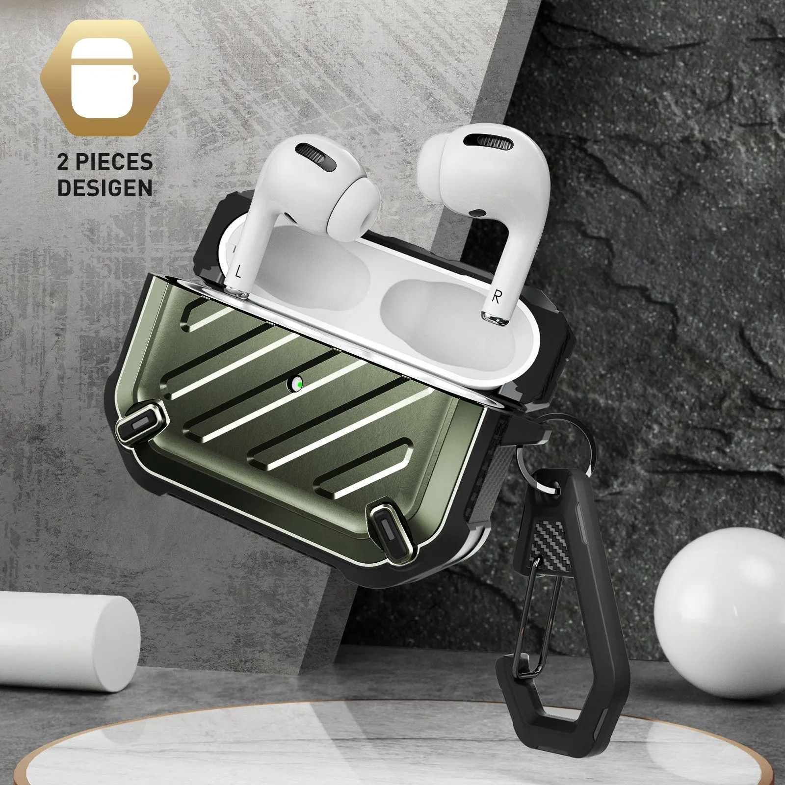 Apple AirPods Pro Unicorn Beetle Pro Rugged Case-Dark Green