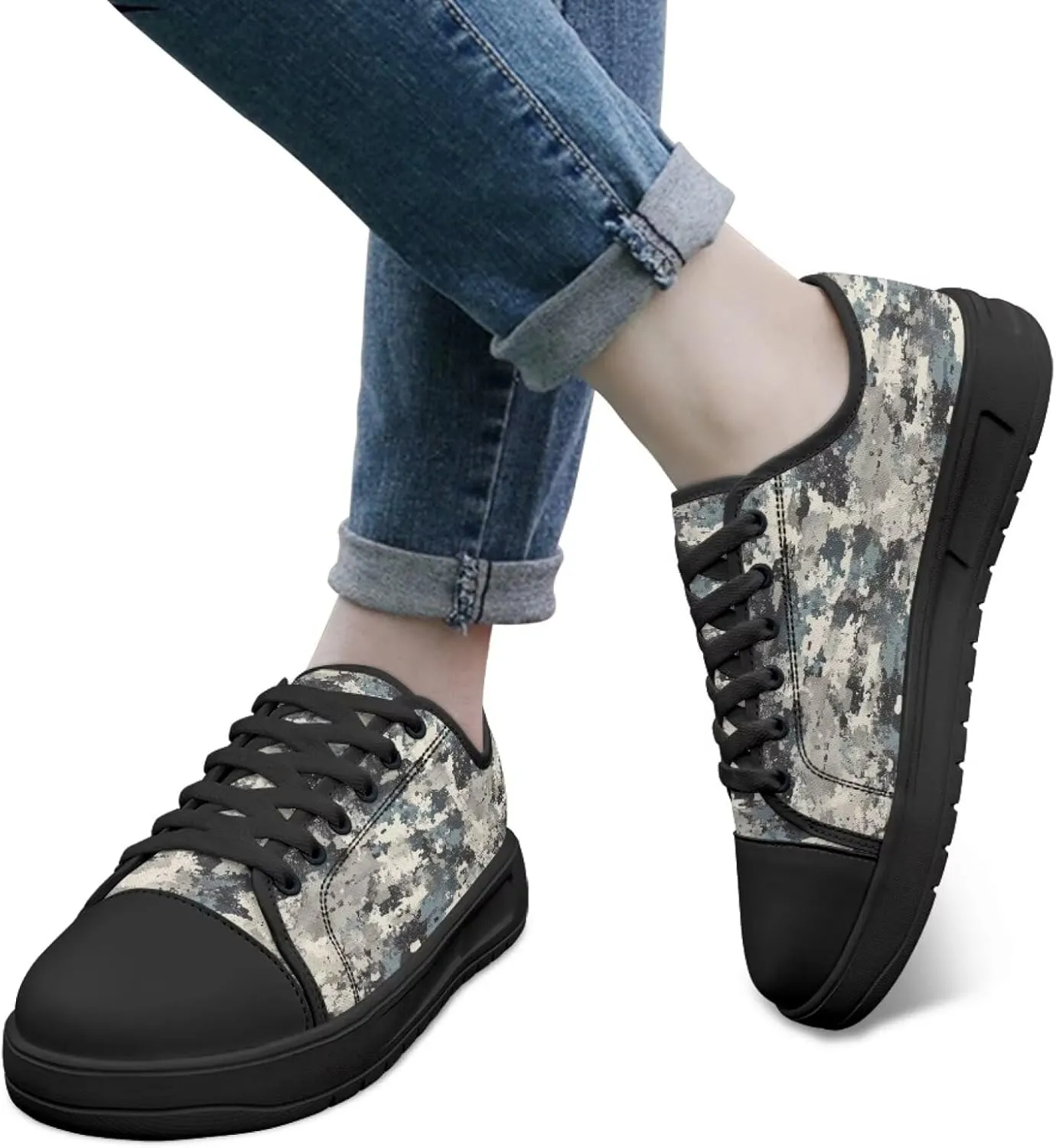 Canvar Shoes for Women Men Lace up Low Top Platform Sneakers for Walking Hiking Running