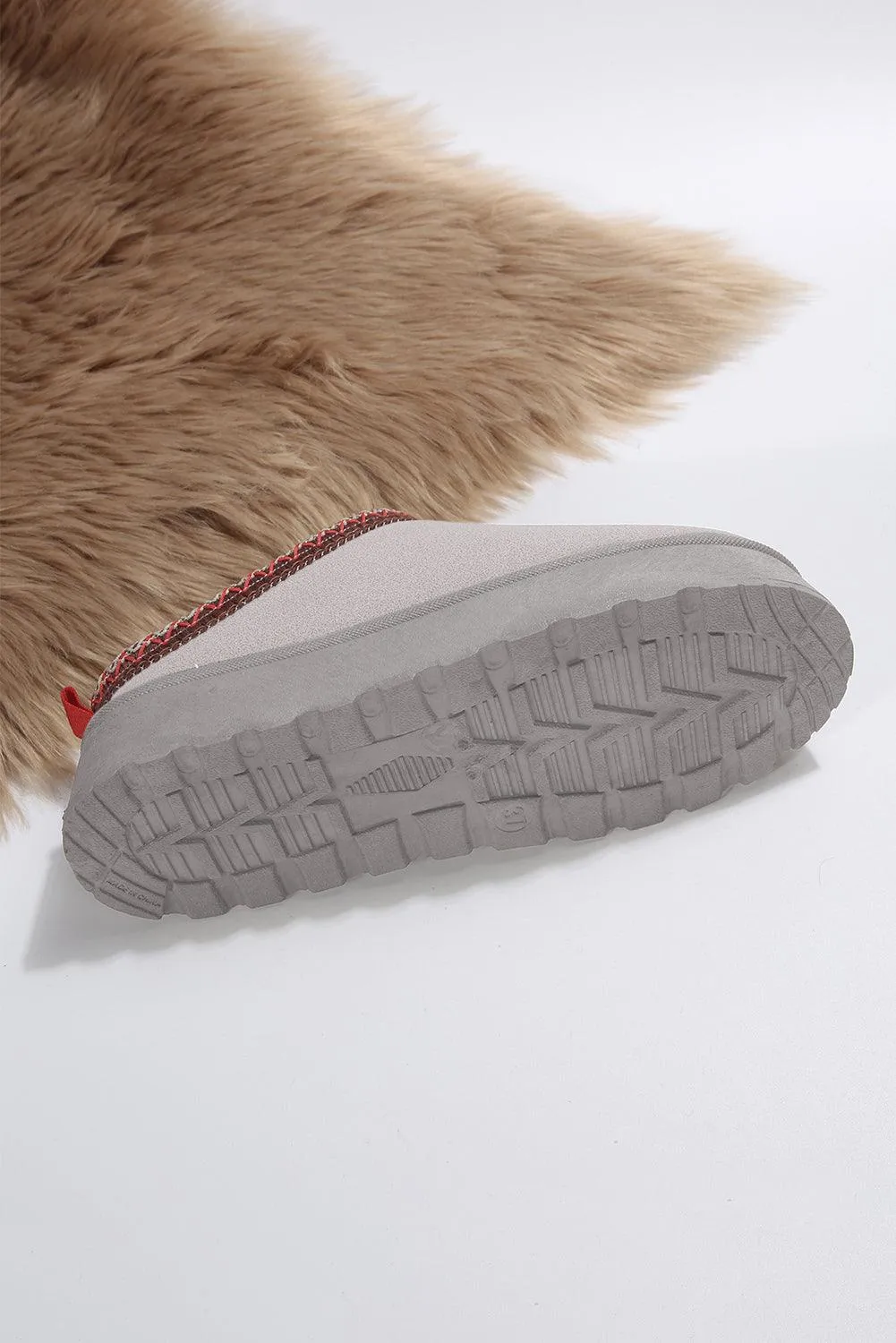 Chestnut Suede Contrast Print Plush Lined Snow Boots