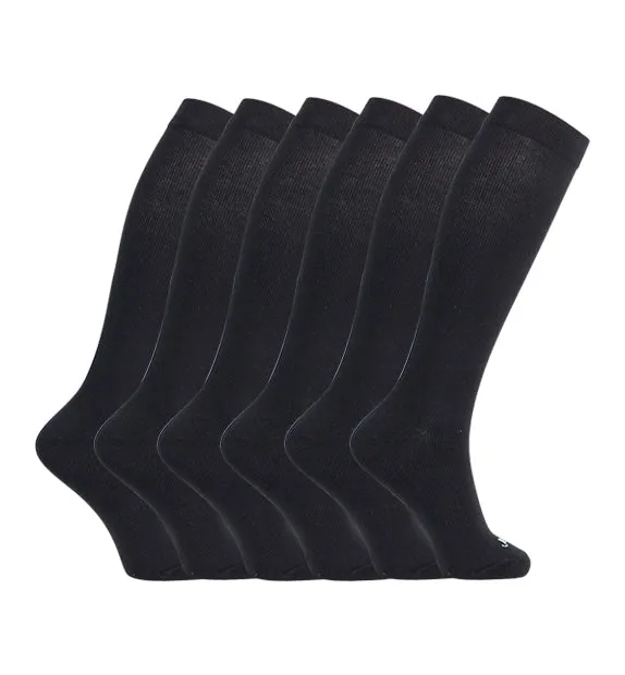Cotton Everyday Compression Socks (15-20mmHg) - Solids - 6 Pack