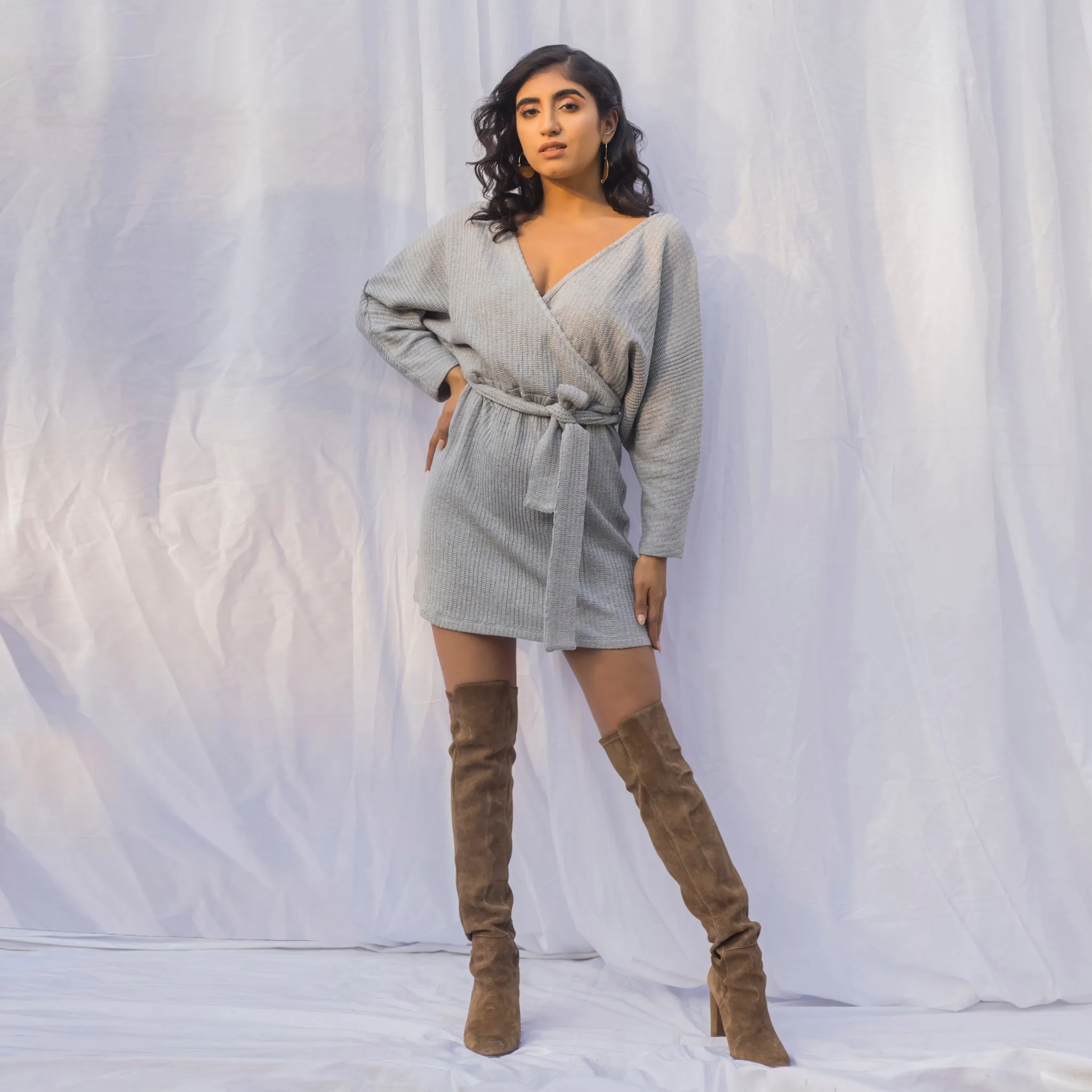 Darla Wrap Sweater Dress
