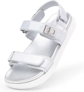 DREAM PAIRS Girls Sandals Casual Open Toe Two Adjustable Strapped Sandals with Hook and Loop for Little Kid/Big Kid