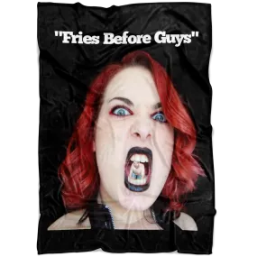 Fries Before Guys - Girl Eats a Tiny Man - Fleece Blanket