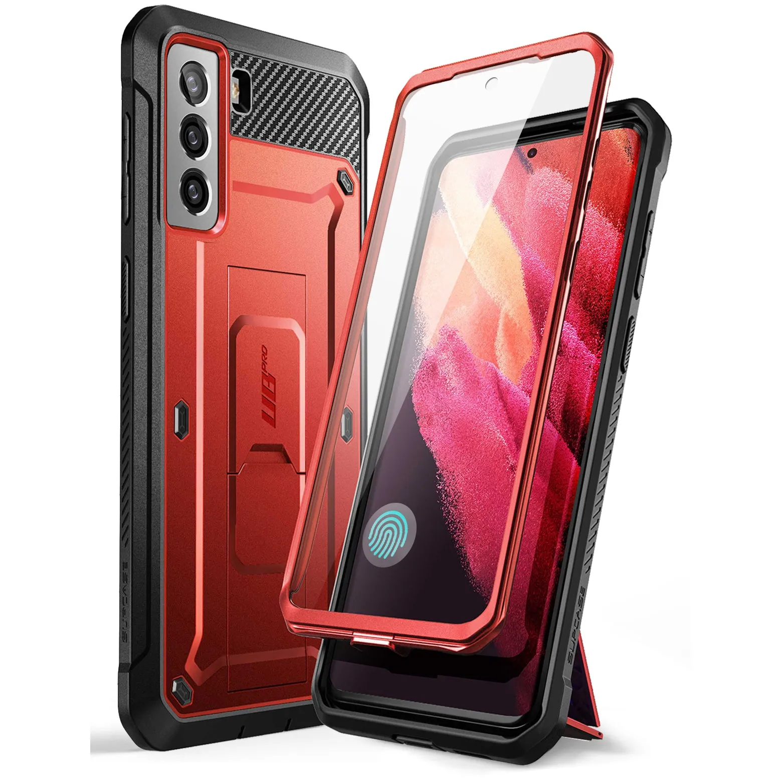 Galaxy S21 FE Unicorn Beetle PRO Rugged Case-Metallic Red