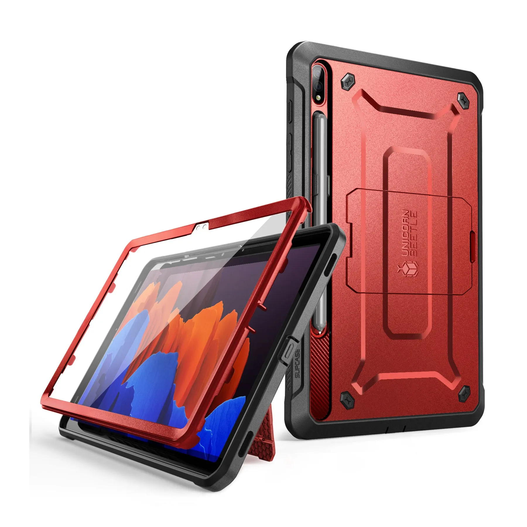 Galaxy Tab S8 Ultra (2022) Unicorn Beetle Pro Rugged Case-Metallic Red