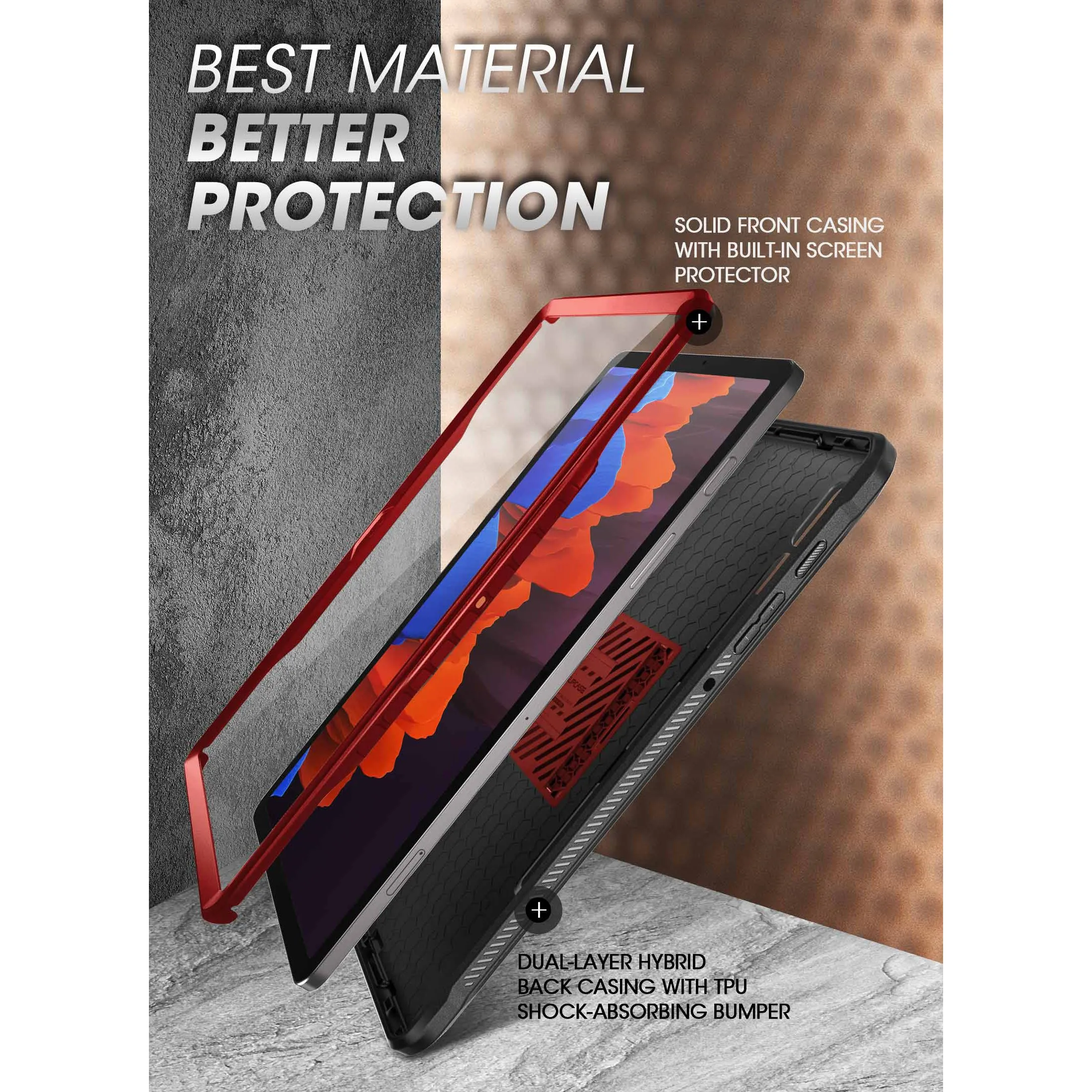 Galaxy Tab S8 Ultra (2022) Unicorn Beetle Pro Rugged Case-Metallic Red