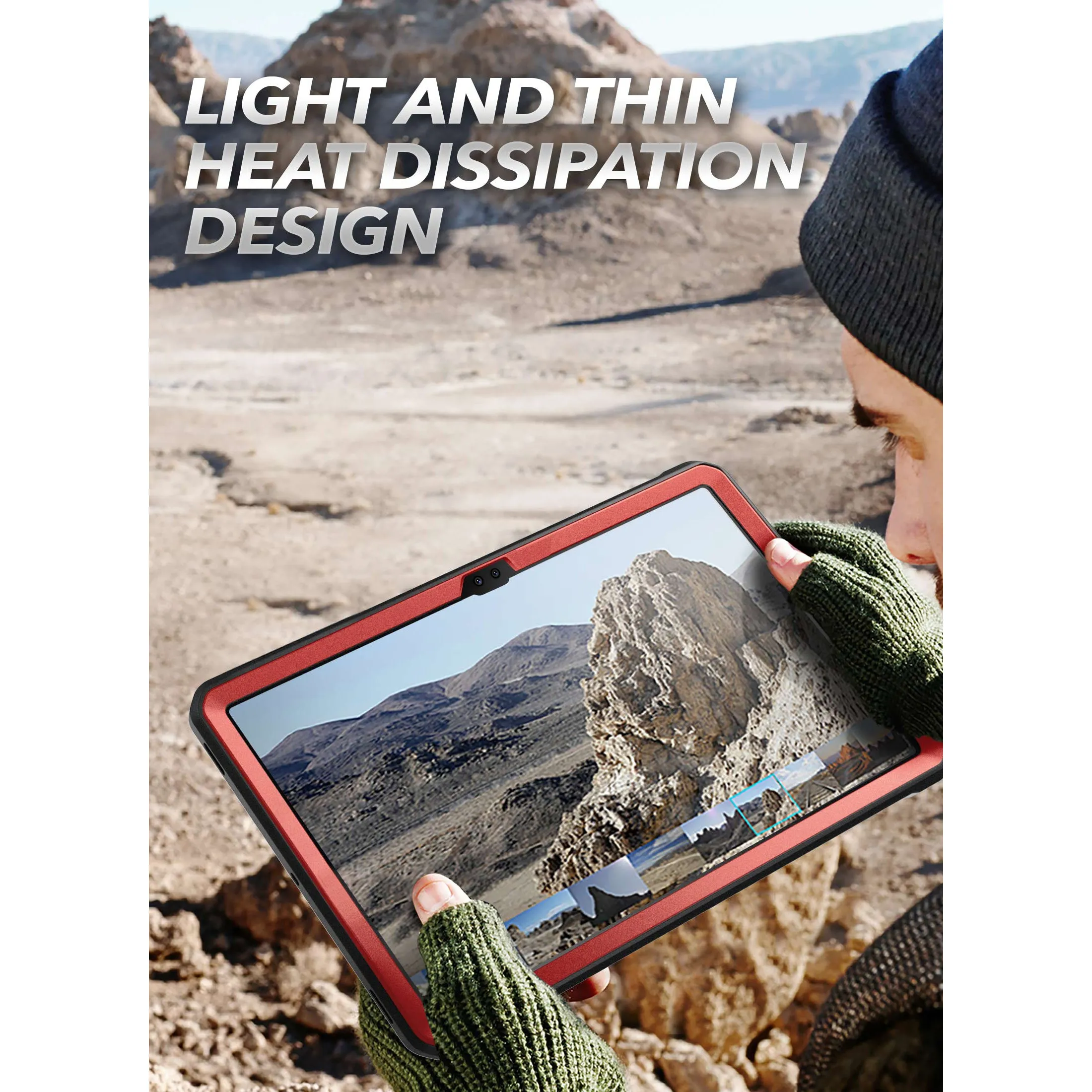 Galaxy Tab S8 Ultra (2022) Unicorn Beetle Pro Rugged Case-Metallic Red