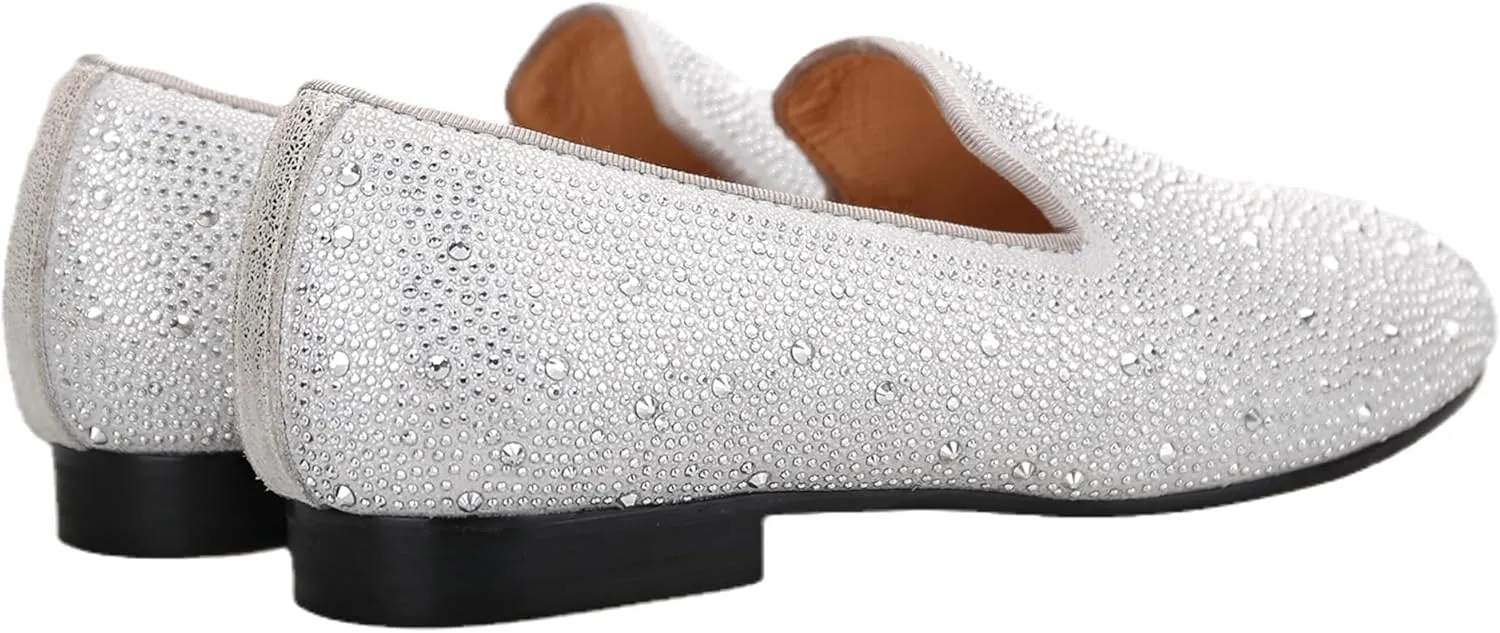 HI&HANN Toddler Boys Spiked Leather Loafers Tasseled Dress Shoes Little Kid Leather Shoes Slip On Parent-Child Loafer Flats Shoes Matching Outfits