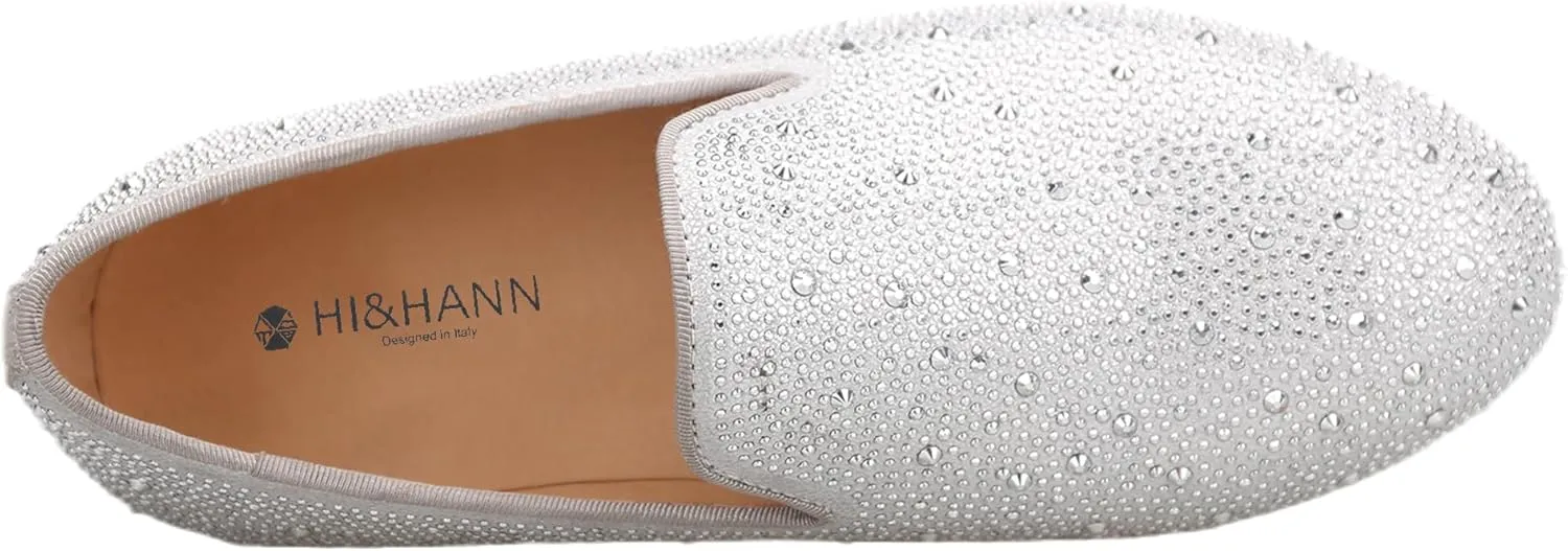HI&HANN Toddler Boys Spiked Leather Loafers Tasseled Dress Shoes Little Kid Leather Shoes Slip On Parent-Child Loafer Flats Shoes Matching Outfits