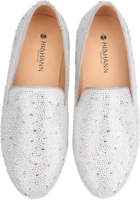 HI&HANN Toddler Boys Spiked Leather Loafers Tasseled Dress Shoes Little Kid Leather Shoes Slip On Parent-Child Loafer Flats Shoes Matching Outfits