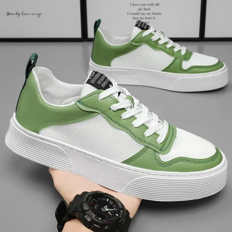 Hnzxzm Vulcanize Shoes for Men Spring Autumn Leisure Sneakers Man Black Work Slip-ons Leather Sports Casual Board Shoe Walking Common