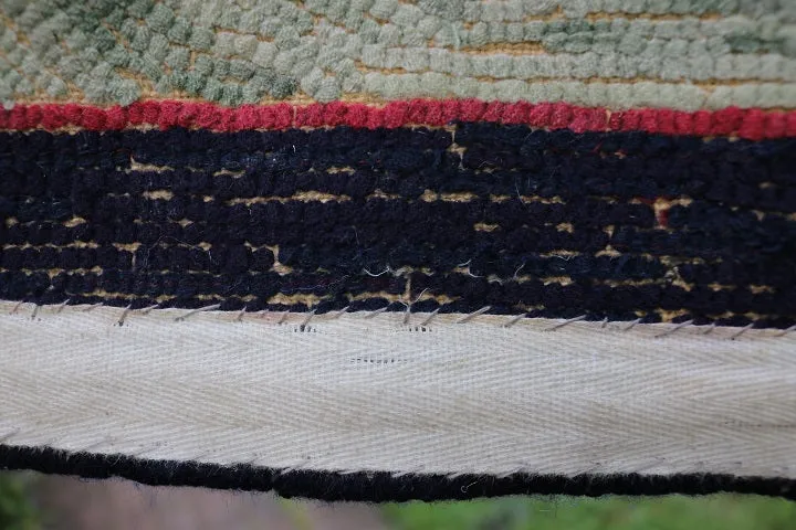 Hooked Rug Schoolhouse Signed & Dated Charming