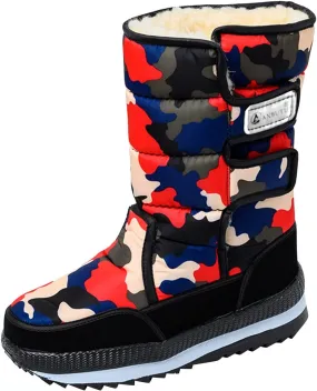 Insulated Snow Boot Women Winter Warm Hook Loop Snow Boots Warm Work Boots Knee High Boots Women Ankle Booties