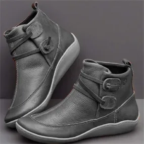 Jane - Casual vintage style short ankle boots for women