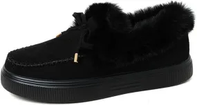 Ladmiple Winter Boots For Women 2024 Fashion Snow Warm Ankle Booties Fur Lined Anti-Slip Outdoor Slip On Loafers Shoes