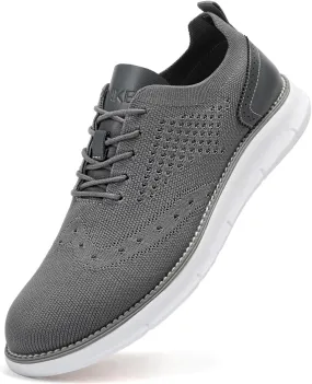 Men's Casual Dress Oxfords Shoes Breathable Knit Leisure Fashion Sneakers Lightweight Comfortable Walking Shoes