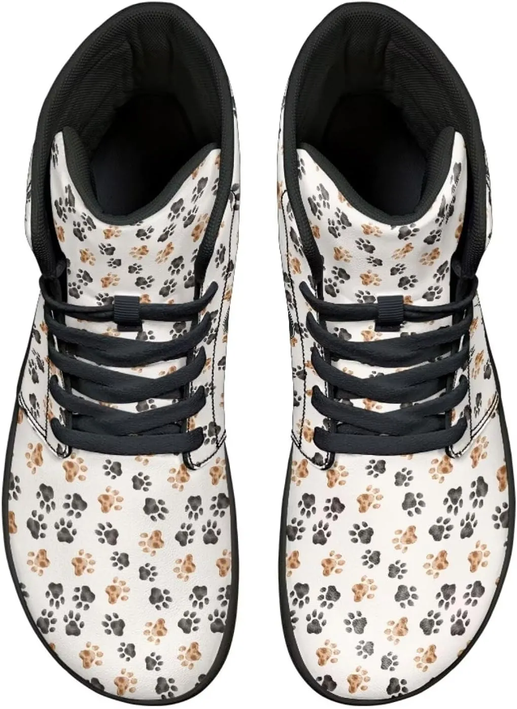 Mens Wide High-Top Barefoot Sneaker Minimalist Zero Drop Sole Walking Shoes Casual Footwear PU Leather Mens Shoes