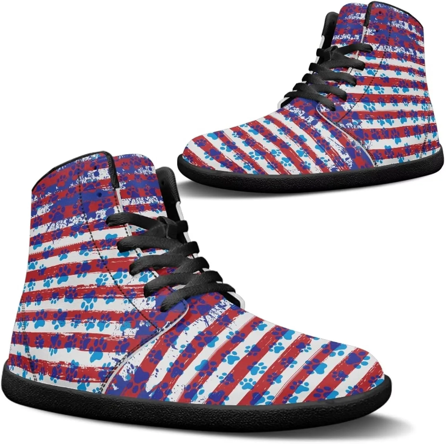Mens Wide High-Top Barefoot Sneaker Minimalist Zero Drop Sole Walking Shoes Casual Footwear PU Leather Mens Shoes
