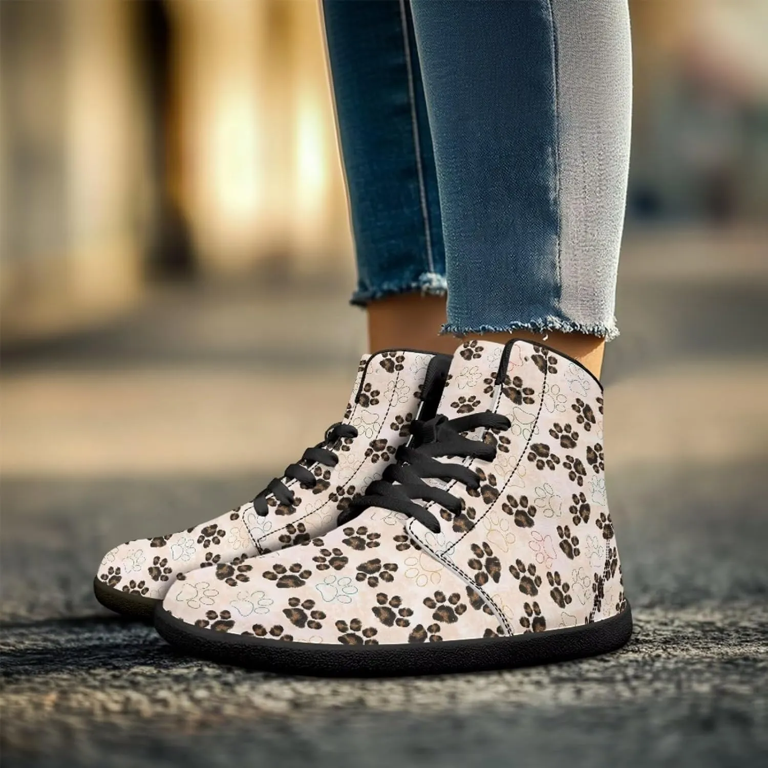 Mens Wide High-Top Barefoot Sneaker Minimalist Zero Drop Sole Walking Shoes Casual Footwear PU Leather Mens Shoes