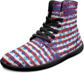 Mens Wide High-Top Barefoot Sneaker Minimalist Zero Drop Sole Walking Shoes Casual Footwear PU Leather Mens Shoes