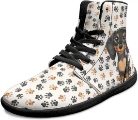 Mens Wide High-Top Barefoot Sneaker Minimalist Zero Drop Sole Walking Shoes Casual Footwear PU Leather Mens Shoes