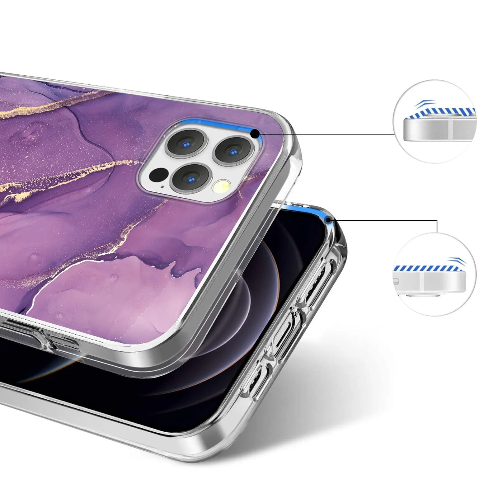 Purple Marble Series Case - iPhone 13 Pro