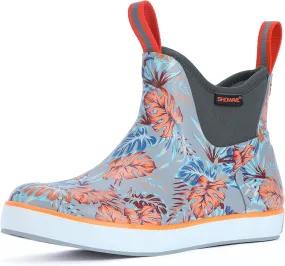 Showave Women's Rain Boots, Waterproof Ankle Rubber Deck Boots, Insulated Neoprene Non-Slip Boots, Lightweight Outdoor Hunting Fishing Garden Boots for Women