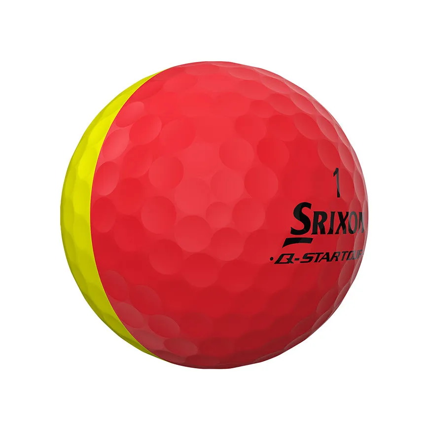 Srixon Q-Star Tour Divide Brite - Yellow & Red 1 Dozen Golf Balls