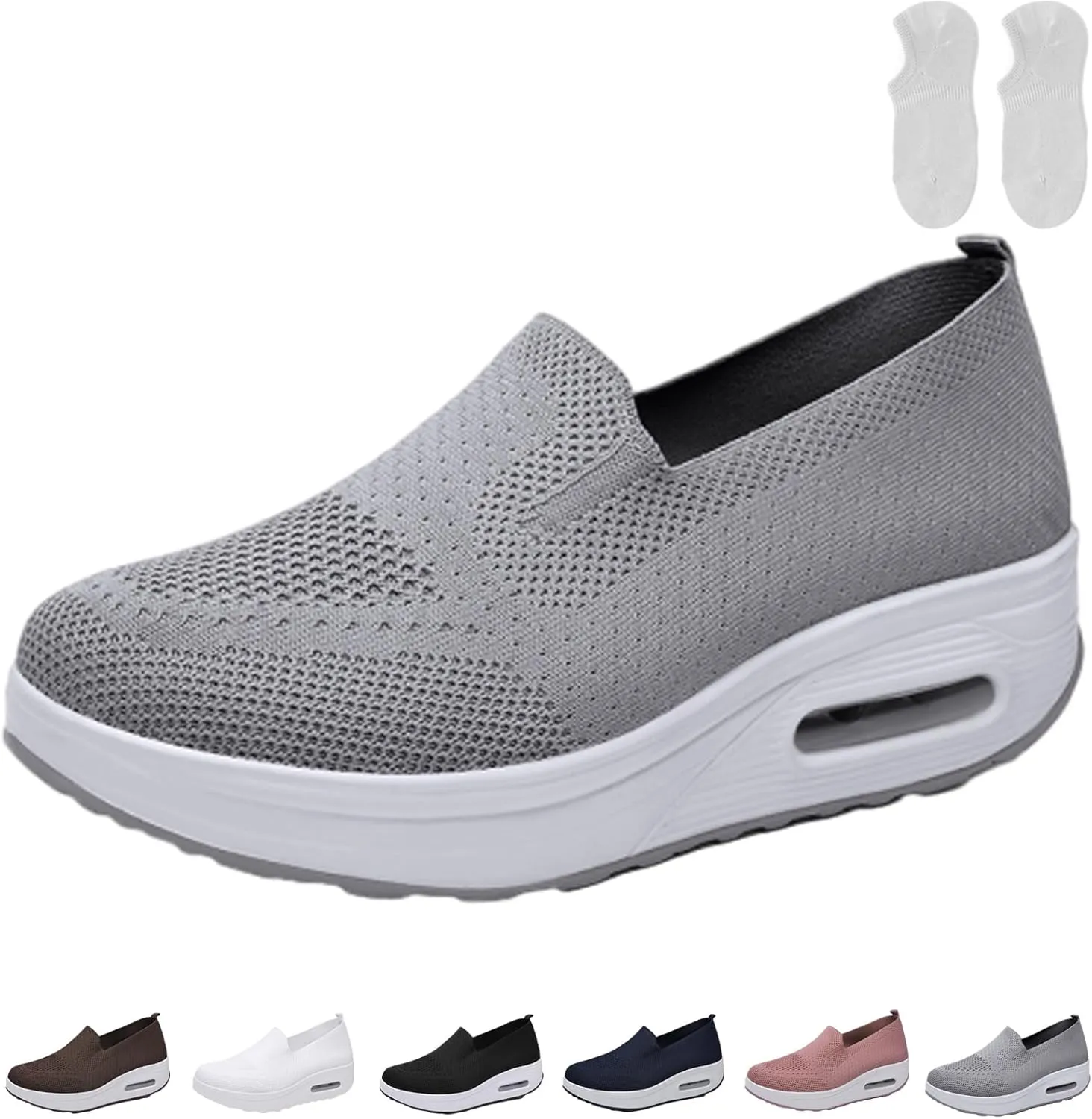 Vogany Orthopedic Sneakers Women, Breathable Cushion Hands Free Slip On Shoes, Walking Athletic Training Sneakers