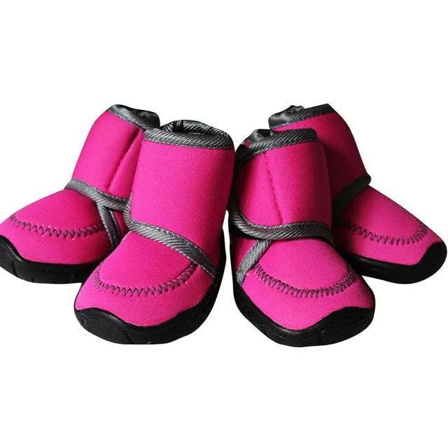 Waterproof Winter Pet Dog Boots Snow Anti-Slip Shoes 4Pcs/Set