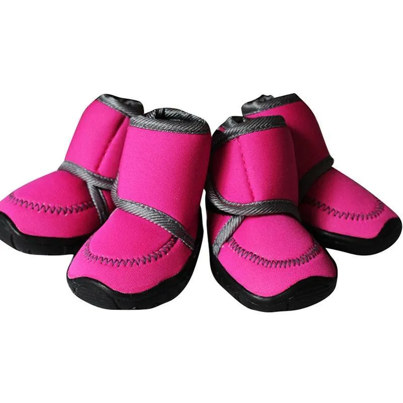 Waterproof Winter Pet Dog Boots Snow Anti-Slip Shoes 4Pcs/Set