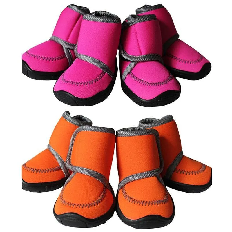 Waterproof Winter Pet Dog Boots Snow Anti-Slip Shoes 4Pcs/Set