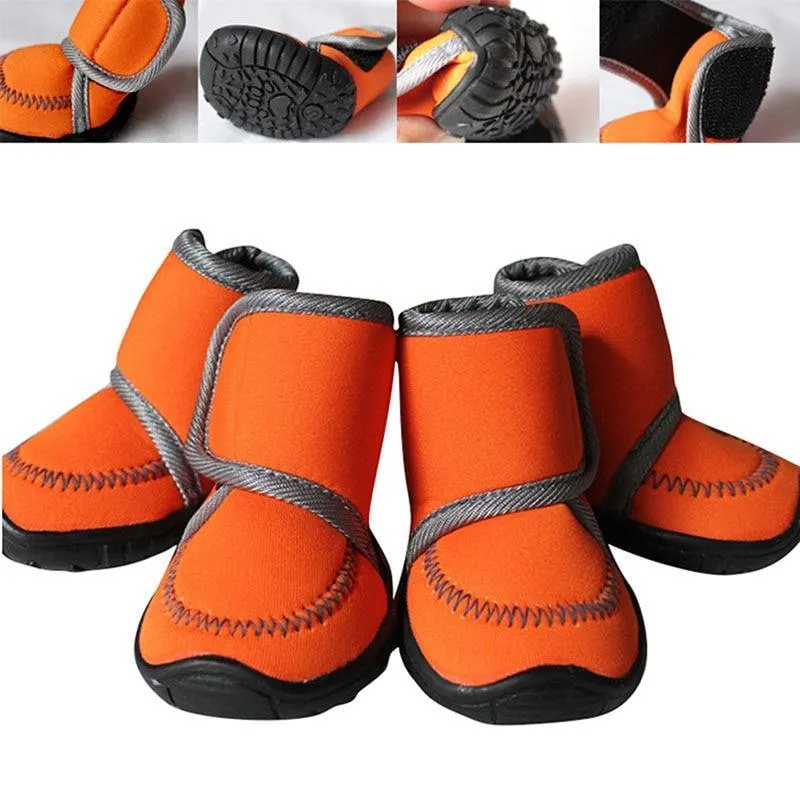 Waterproof Winter Pet Dog Boots Snow Anti-Slip Shoes 4Pcs/Set