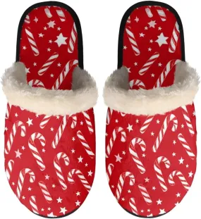 Winter Indoor Fuzzy Slippers for Women Christmas Halloween Fall Thanksgiving Daily Home Warm Cozy Non-slip