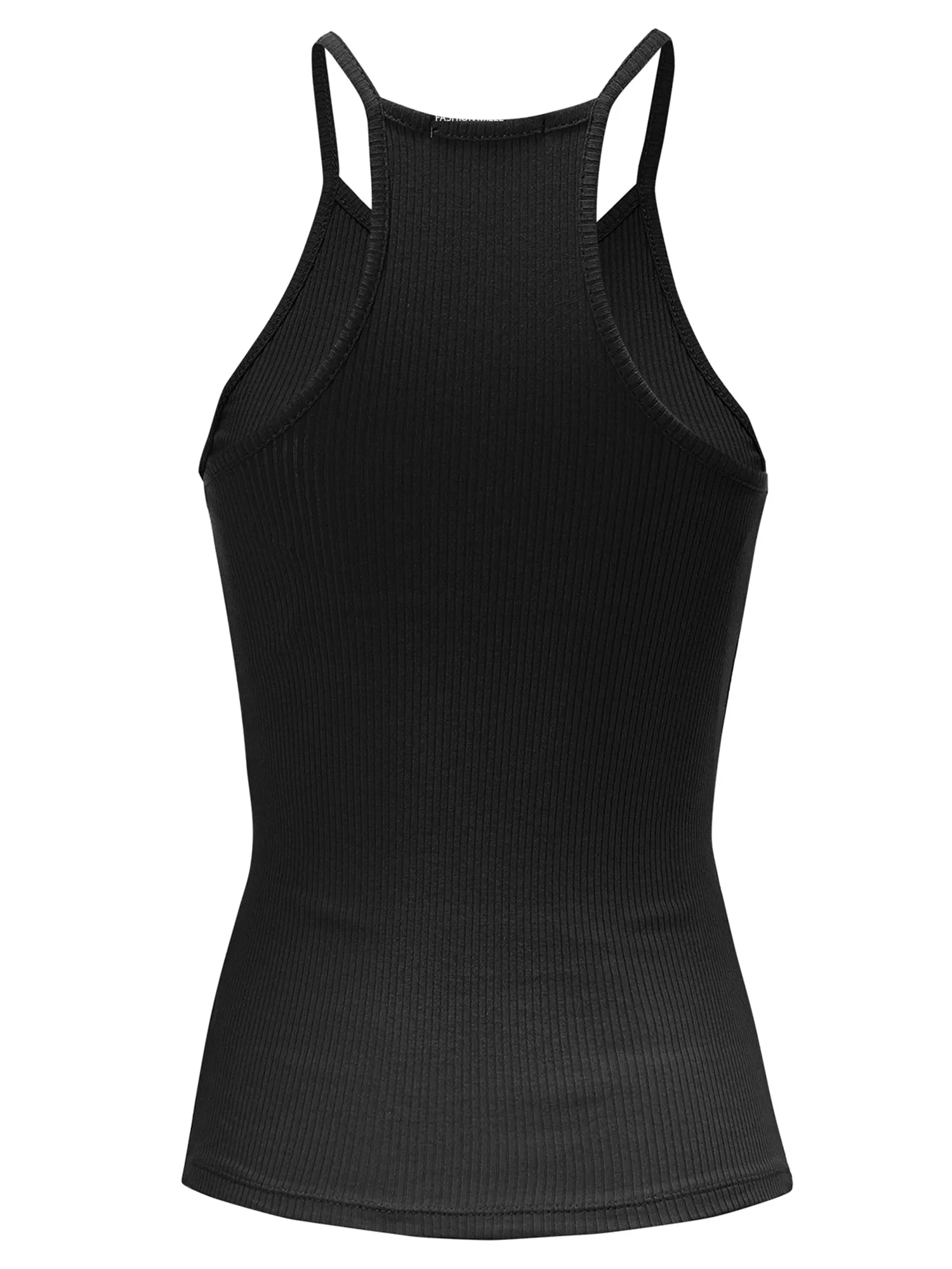 Women's Basic Ribbed Knit, High Neck Racerback Camisole Top (FWT1004)