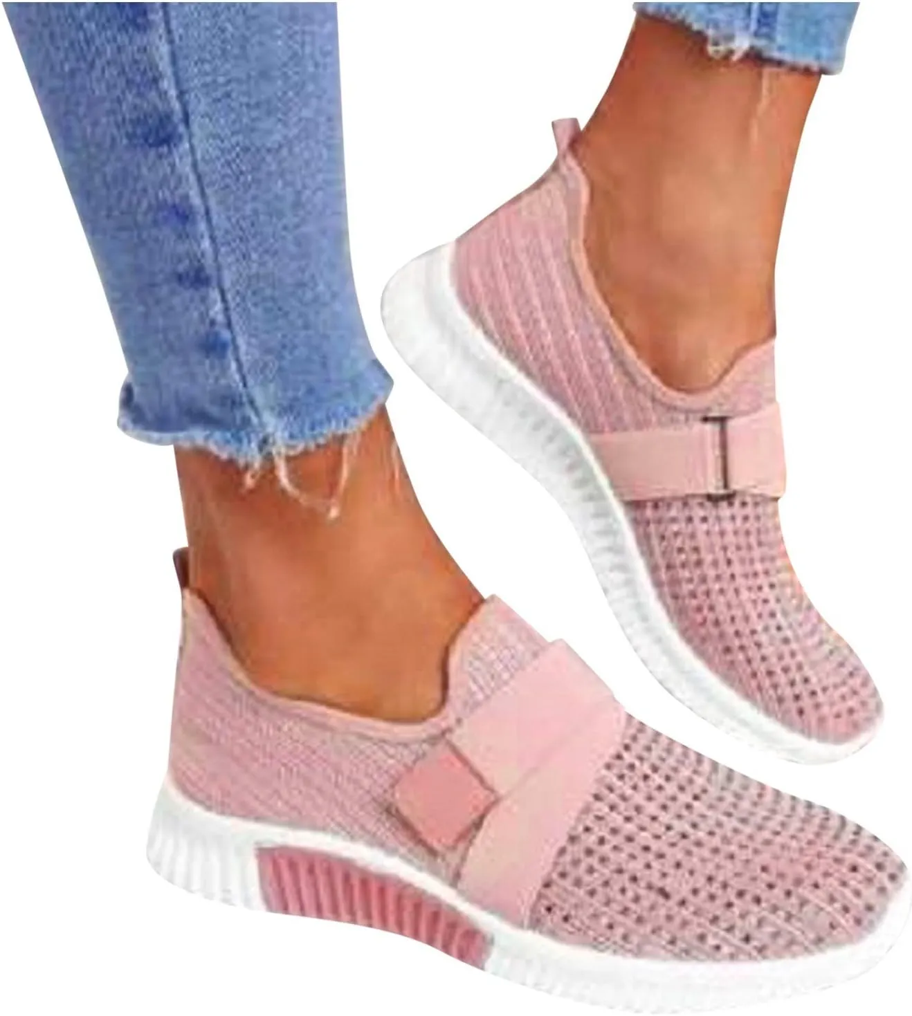 Women's Comfortable Working Shoes Walking Fitness Casual Sneaker Walking Sock Shoes Elastic Breathable Men Sneakers