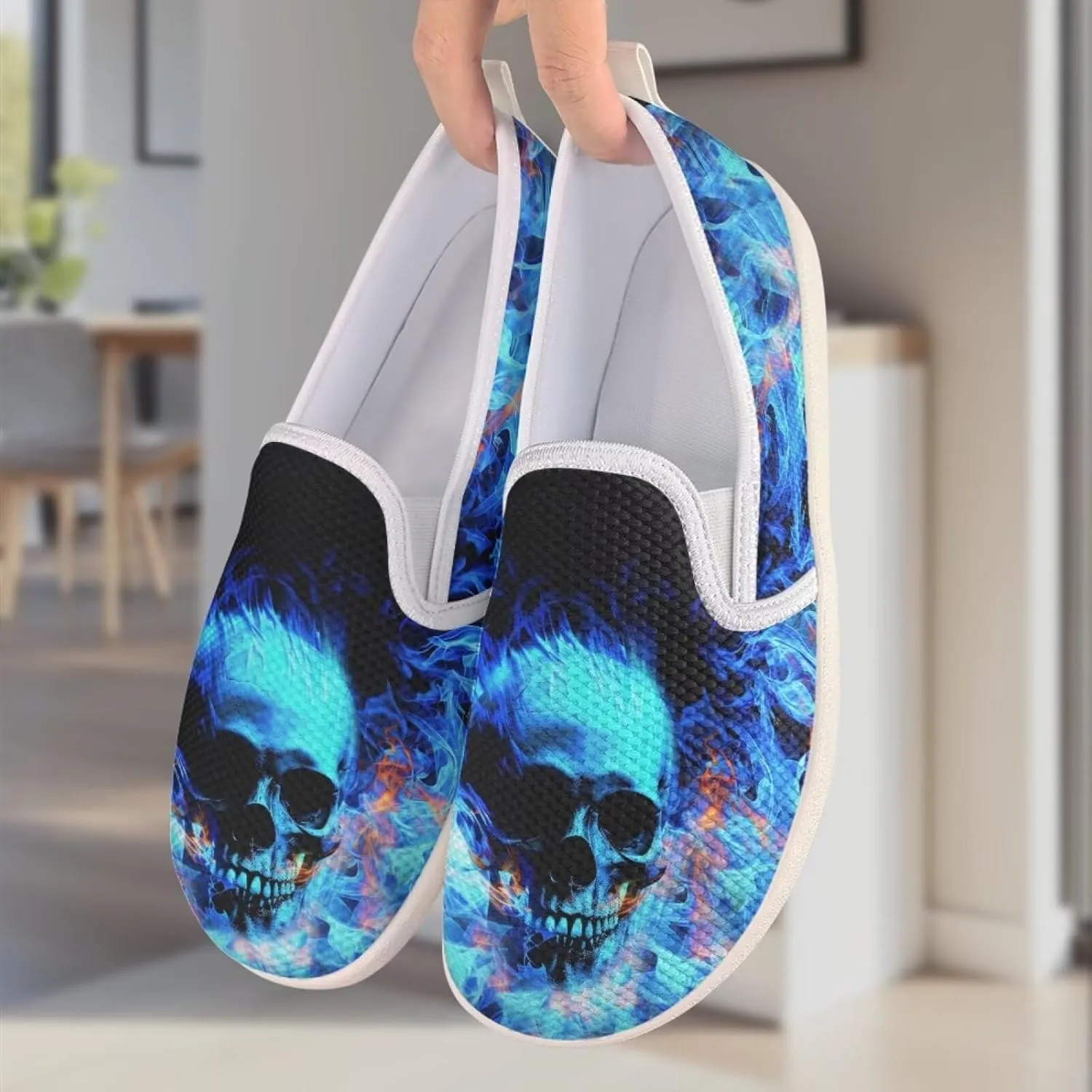 Women's Skull Outdoor Loafer Casual Wedding Shoes Mesh Dress Flat Classic Leisure Work Loafers
